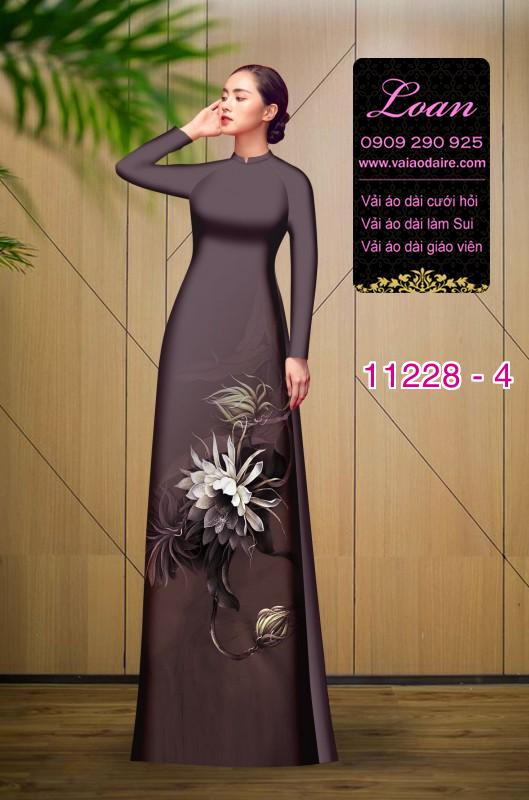 Vải áo dài hoa 3D