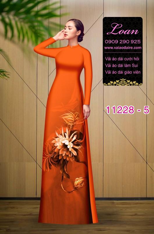 Vải áo dài hoa 3D