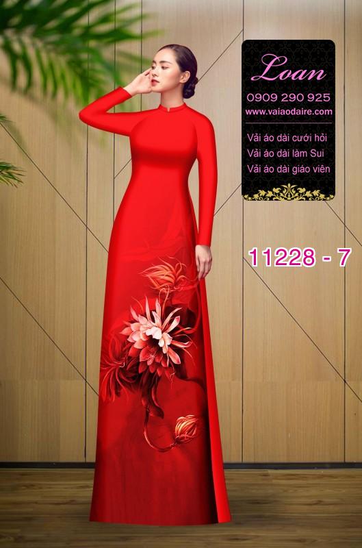 Vải áo dài hoa 3D