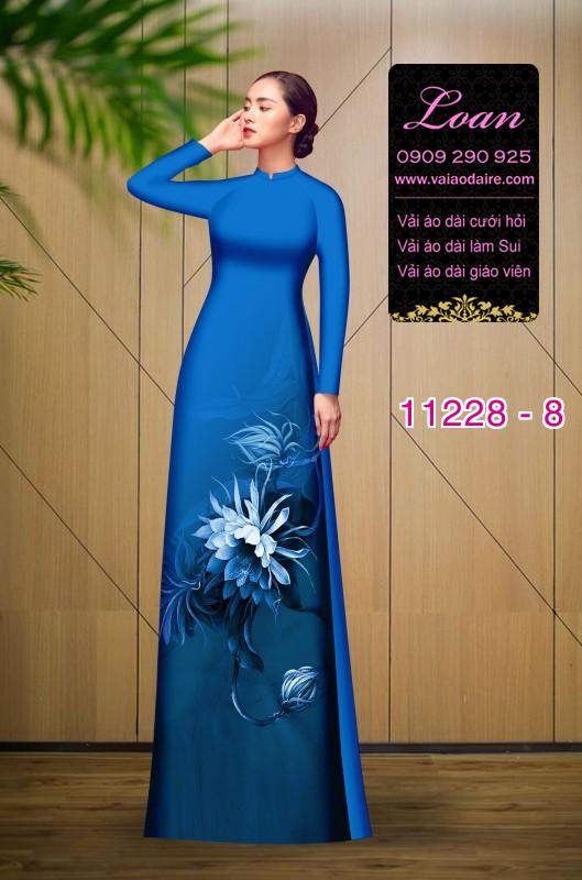 Vải áo dài hoa 3D