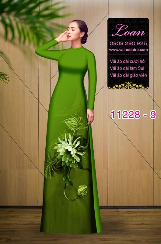 Vải áo dài hoa 3D