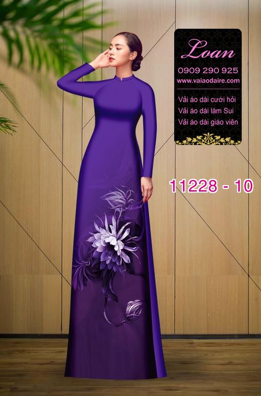 Vải áo dài hoa 3D