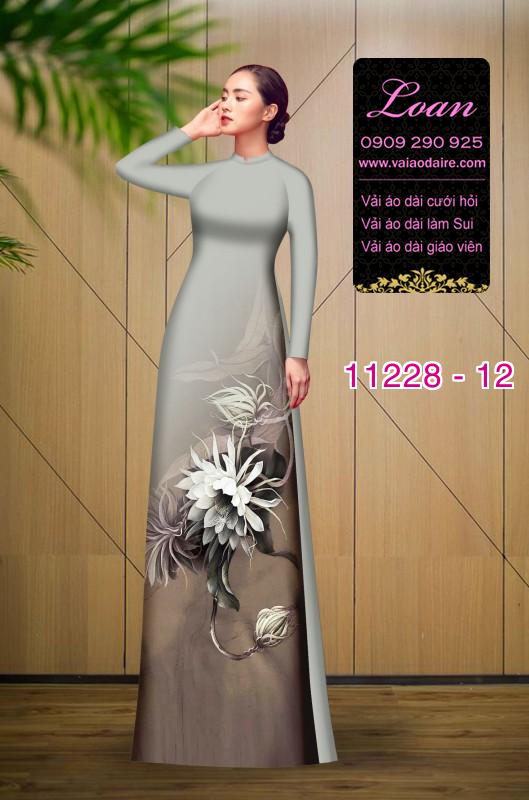 Vải áo dài hoa 3D