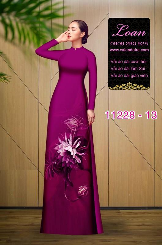 Vải áo dài hoa 3D