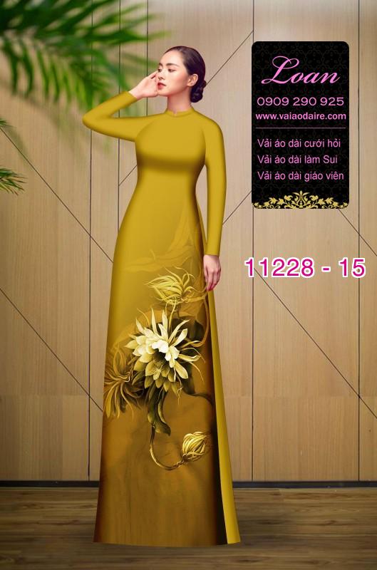 Vải áo dài hoa 3D