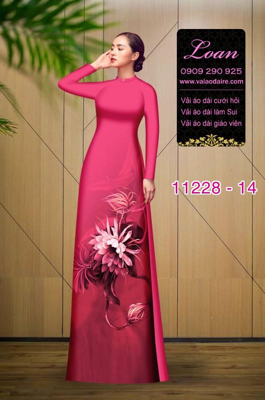 Vải áo dài hoa 3D