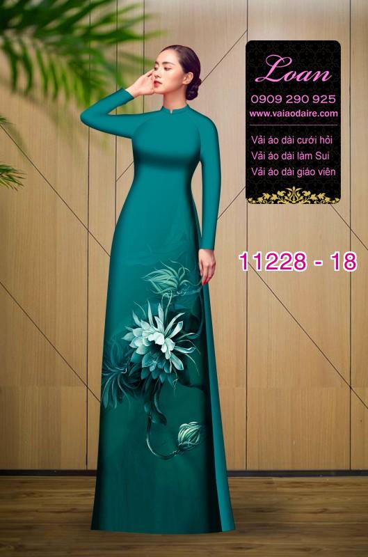 Vải áo dài hoa 3D