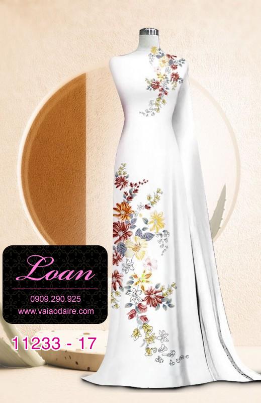 Vải áo dài hoa 3D