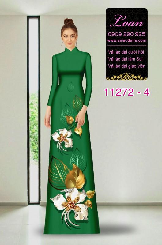 Vải áo dài hoa 3D