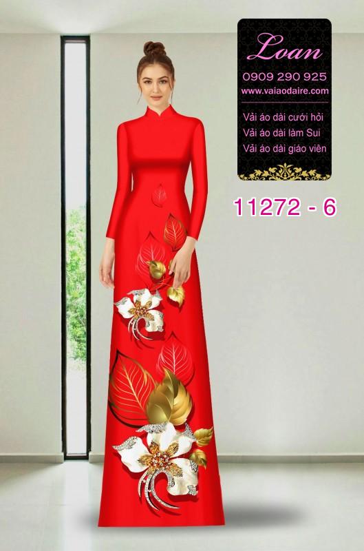 Vải áo dài hoa 3D
