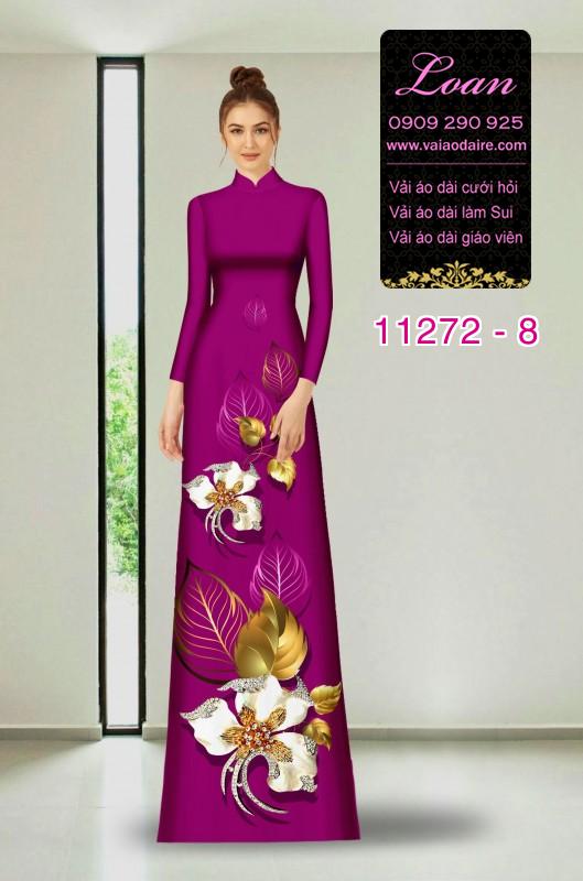 Vải áo dài hoa 3D
