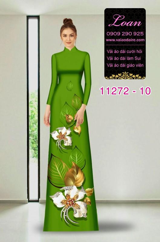 Vải áo dài hoa 3D