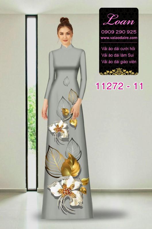 Vải áo dài hoa 3D