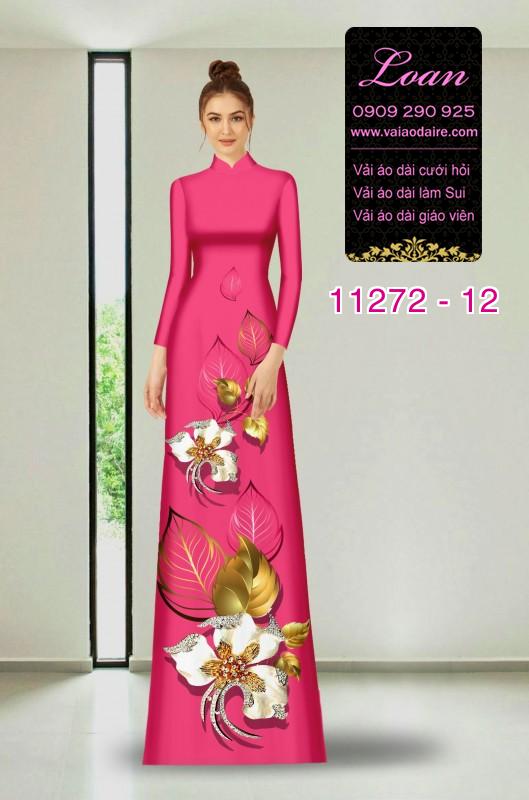 Vải áo dài hoa 3D