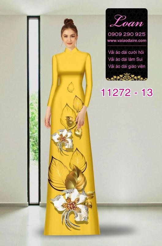 Vải áo dài hoa 3D