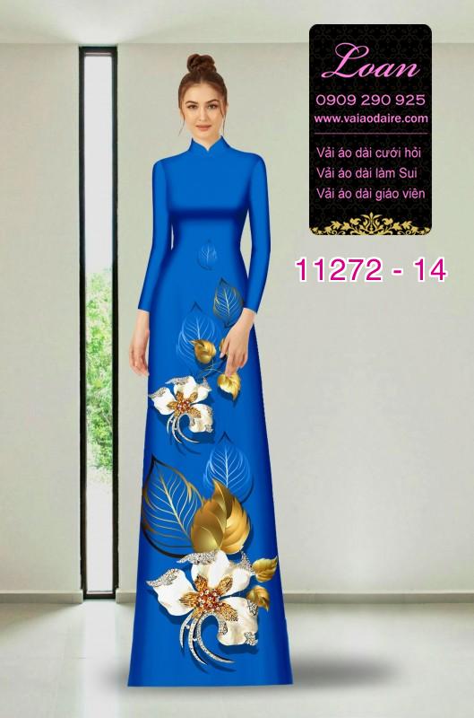 Vải áo dài hoa 3D