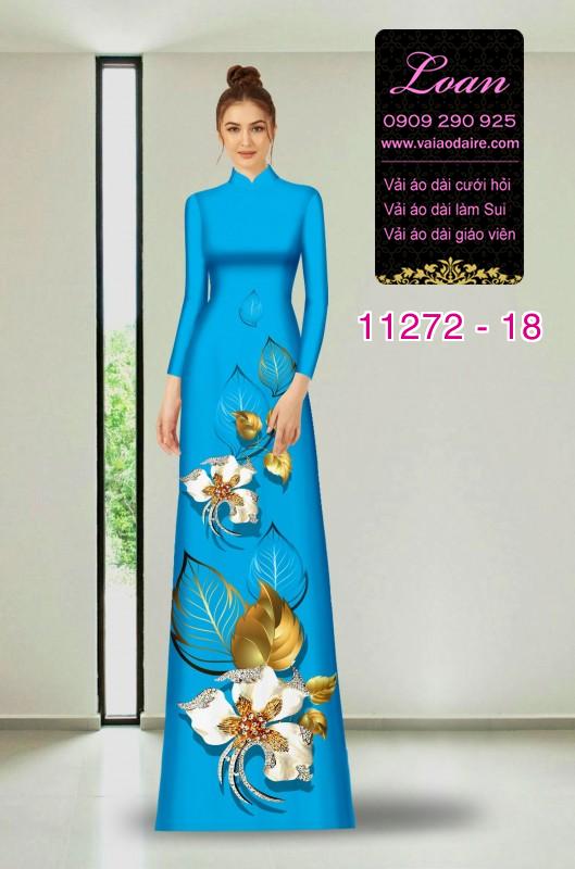 Vải áo dài hoa 3D