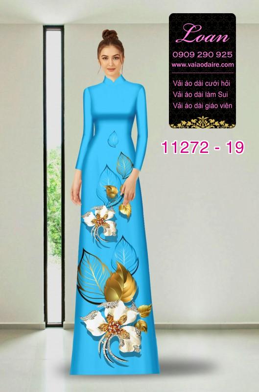 Vải áo dài hoa 3D