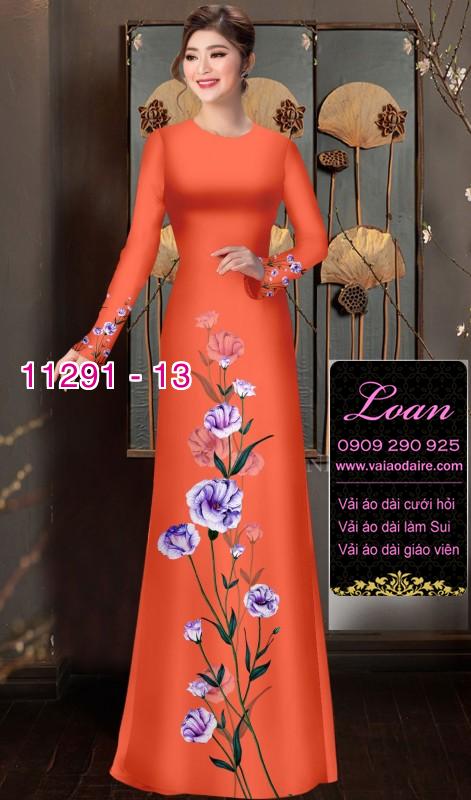 Vải áo dài hoa đơn giản