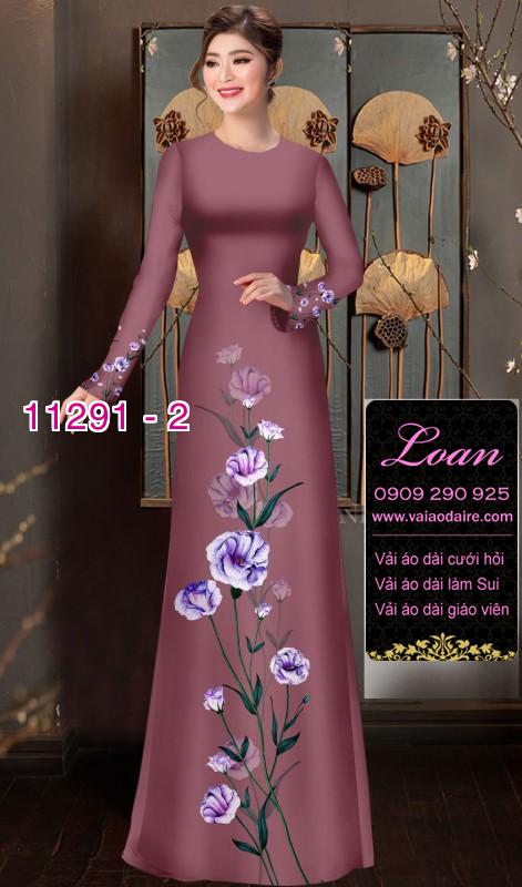 Vải áo dài hoa đơn giản