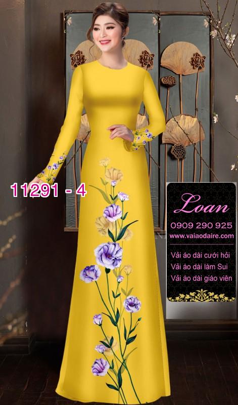 Vải áo dài hoa đơn giản