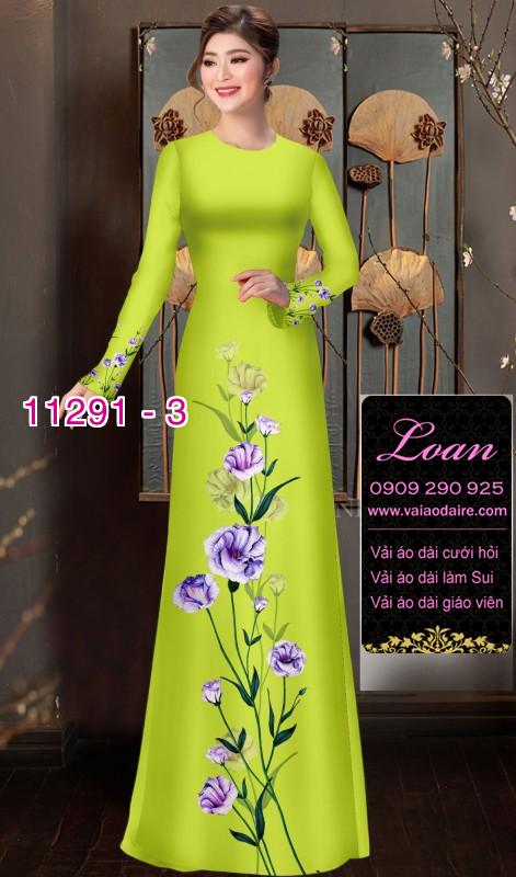 Vải áo dài hoa đơn giản