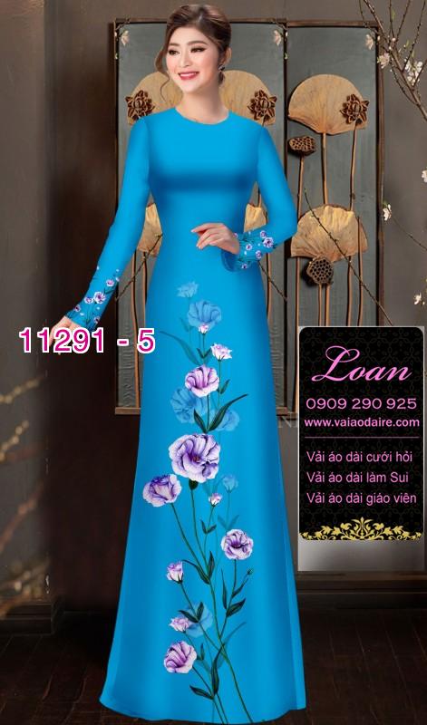 Vải áo dài hoa đơn giản