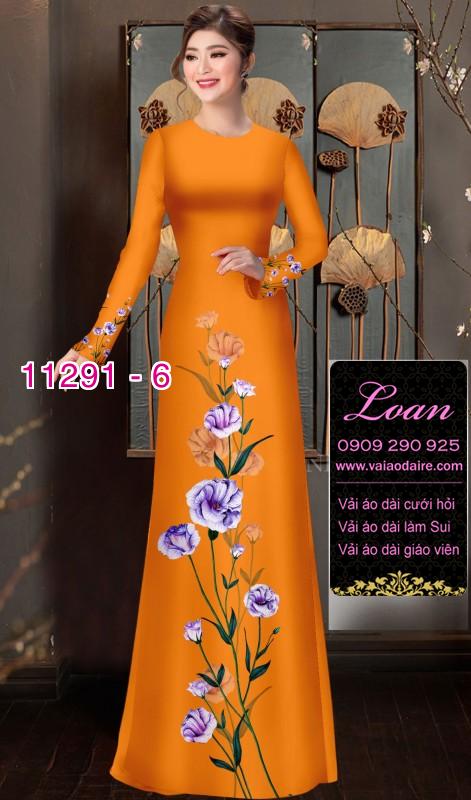 Vải áo dài hoa đơn giản
