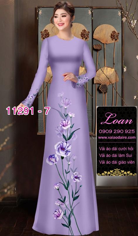 Vải áo dài hoa đơn giản