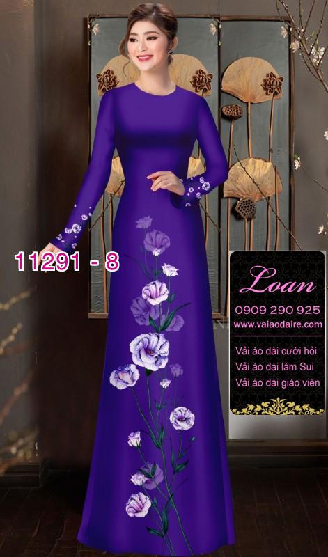 Vải áo dài hoa đơn giản