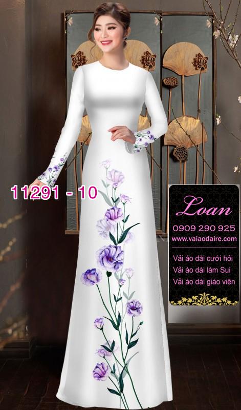 Vải áo dài hoa đơn giản