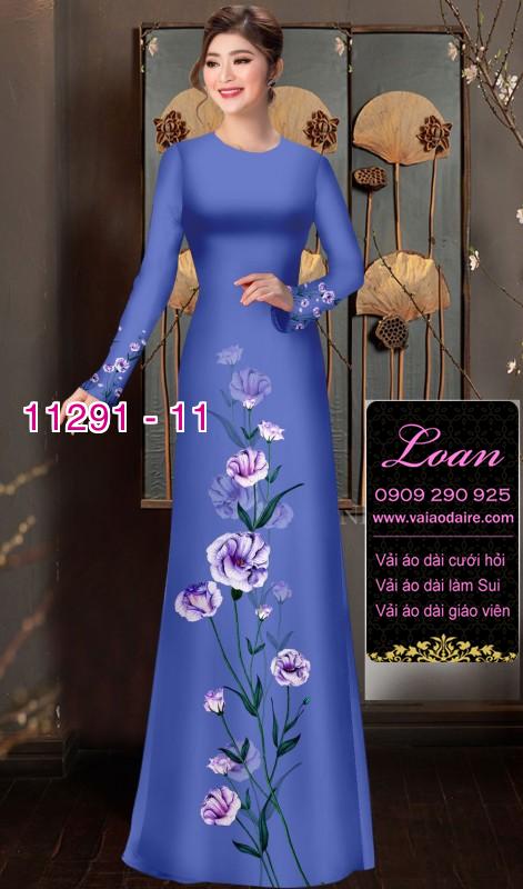 Vải áo dài hoa đơn giản
