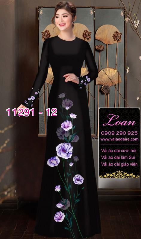 Vải áo dài hoa đơn giản