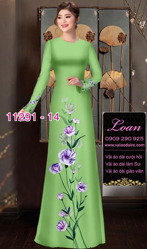 Vải áo dài hoa đơn giản