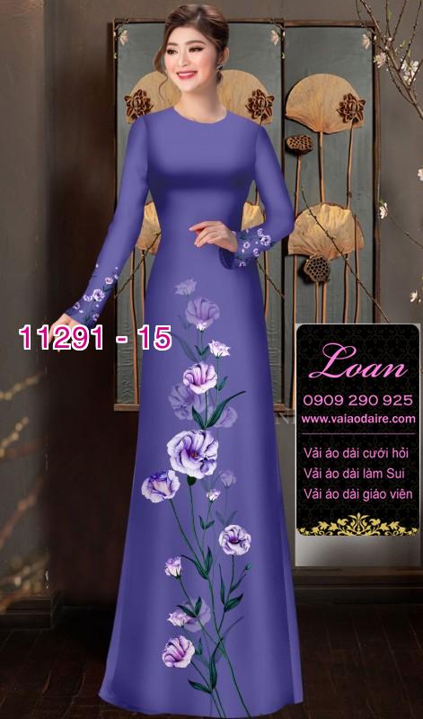 Vải áo dài hoa đơn giản