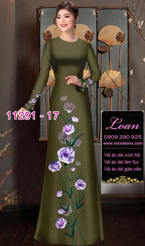 Vải áo dài hoa đơn giản