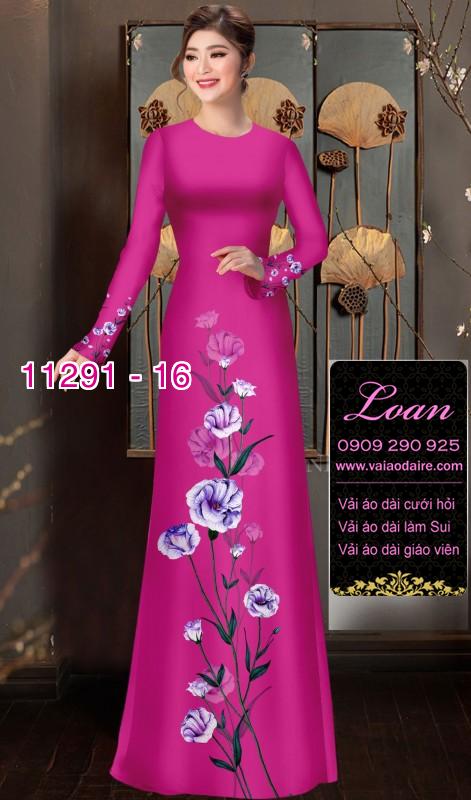 Vải áo dài hoa đơn giản