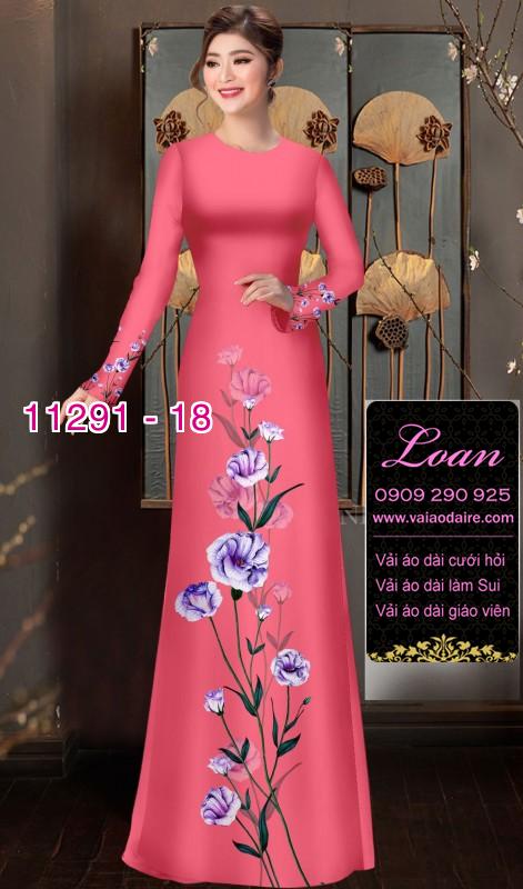 Vải áo dài hoa đơn giản