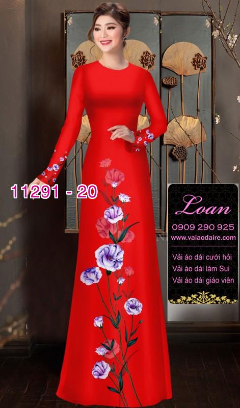 Vải áo dài hoa đơn giản
