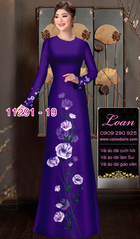 Vải áo dài hoa đơn giản