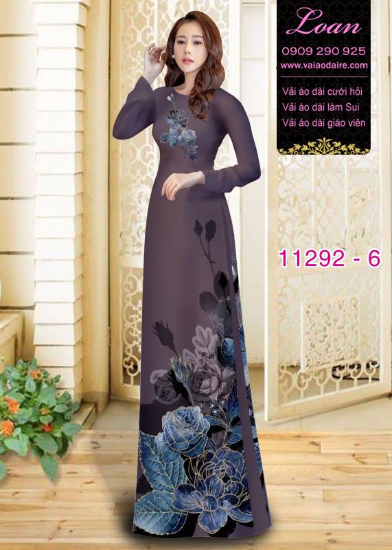 Vải áo dài hoa 3D
