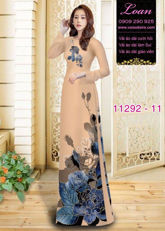 Vải áo dài hoa 3D