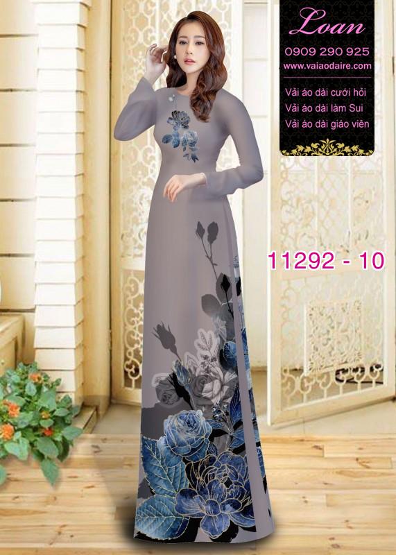 Vải áo dài hoa 3D