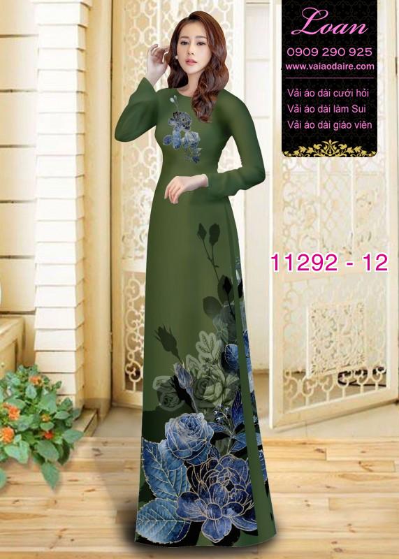 Vải áo dài hoa 3D