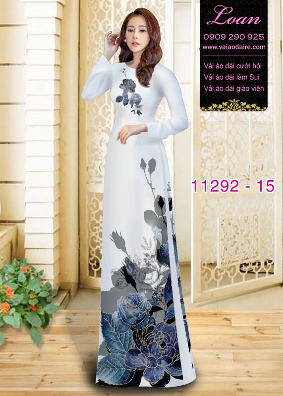 Vải áo dài hoa 3D
