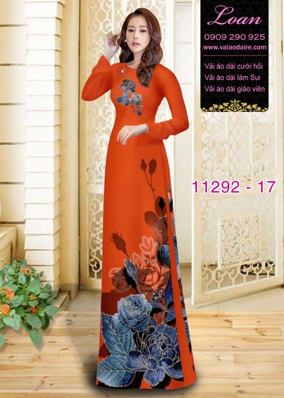 Vải áo dài hoa 3D
