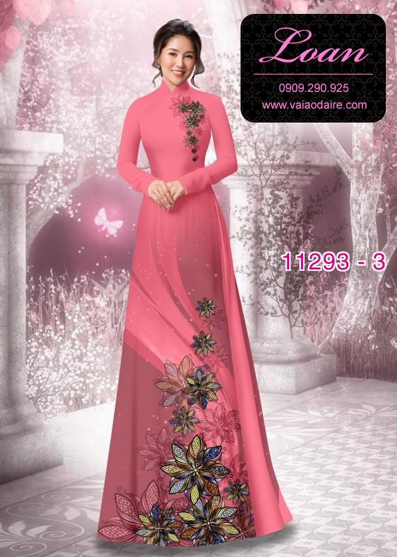 Vải áo dài hoa 3D