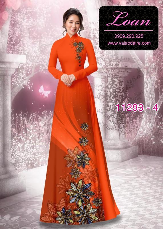 Vải áo dài hoa 3D