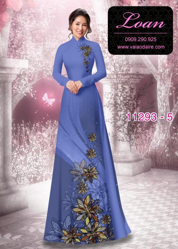 Vải áo dài hoa 3D