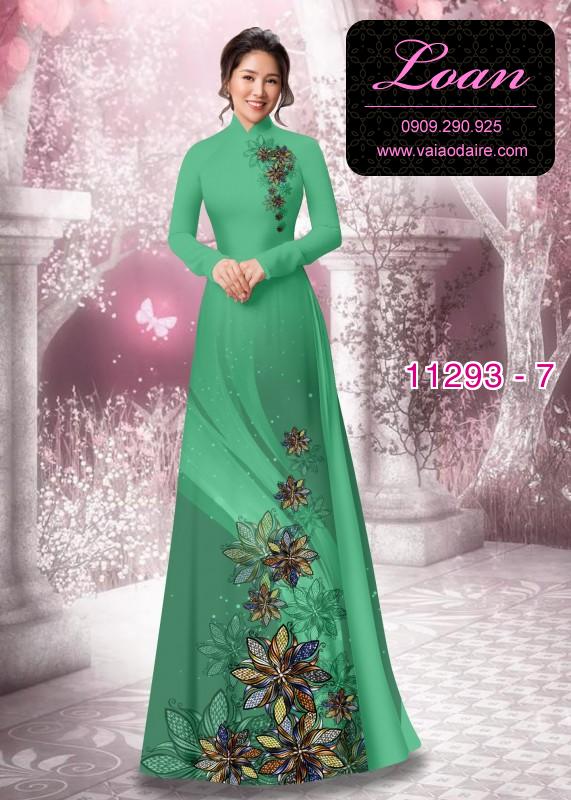 Vải áo dài hoa 3D